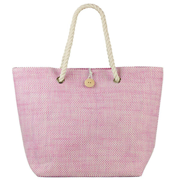 Strandtasche pink/weiss
