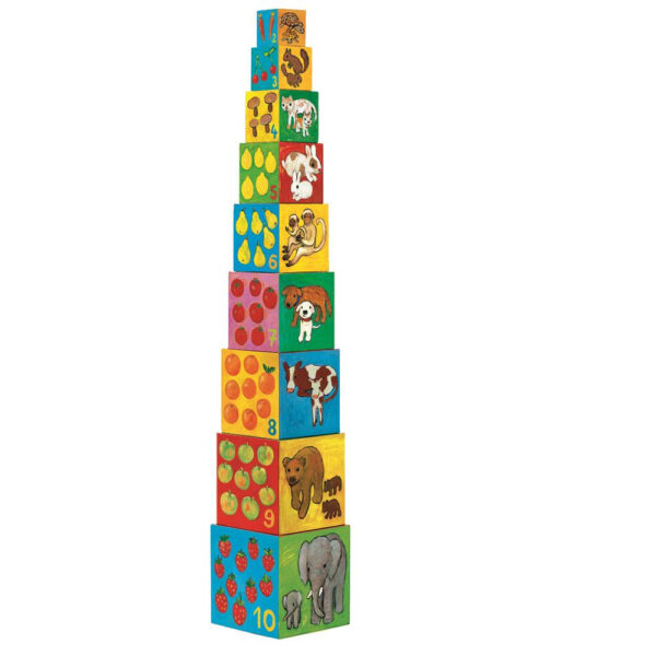 Djeco Pyramide Meine Freunde, 10 Würfel