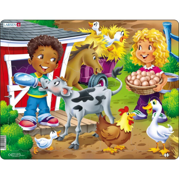 Bauernkinder mit Kalb