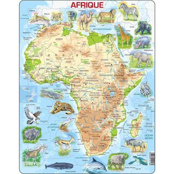 Carte de l Afrique avec les animaux