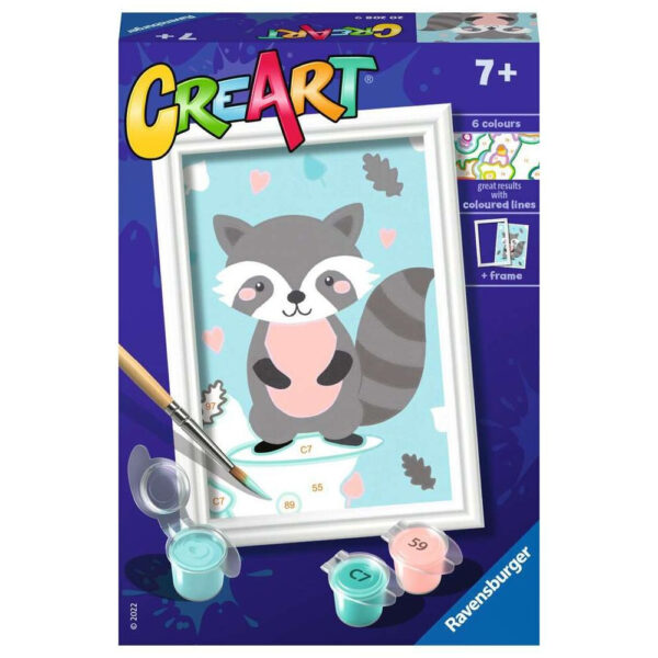 CreArt - Malen nach Zahlen - Cute Racoon