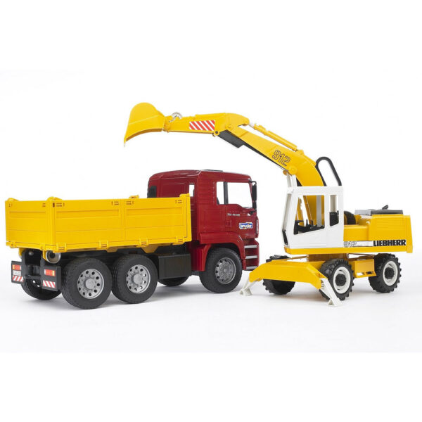 MAN TGA Kipplastwagen und Liebherr Schaufelbagger - Image 2
