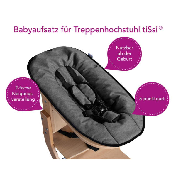 Babyaufsatz, natur - anthrazit, für Kinderhochstuhl - Image 3