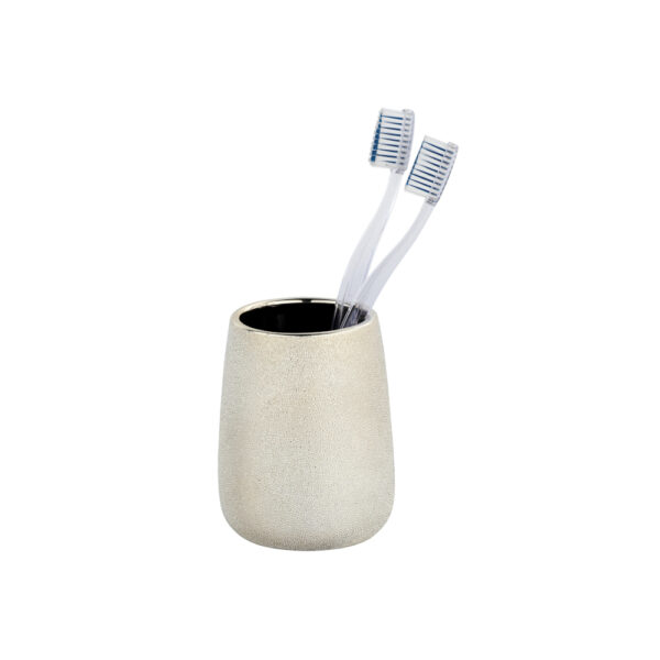 Keramik Zahnputzbecher Glimma, champagne - Image 2