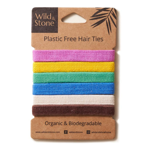 Haargummis, plastikfrei, multi colour, 6er Pack