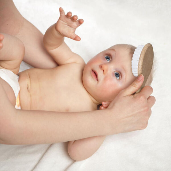 Wild & Stone vegane Baby Bio-Nylon Haarbürste Buchenholz - Image 4
